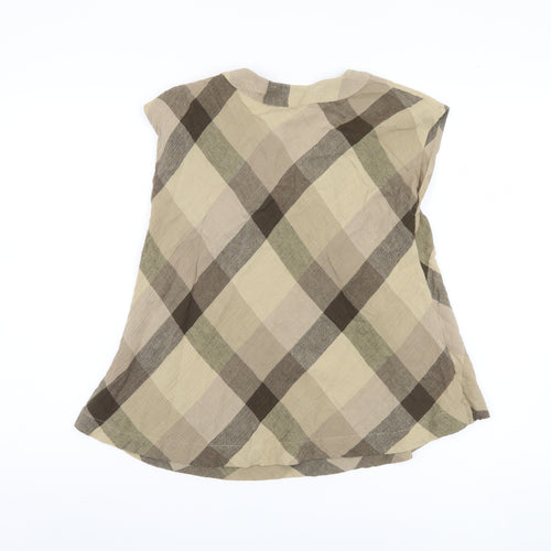 Masai Women Beige Check Tunic Blouse, S