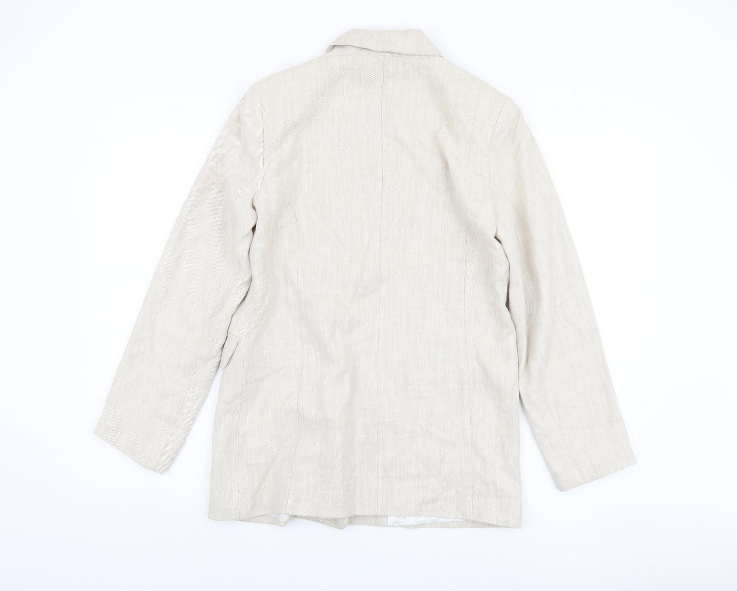 Topshop Women's Beige Double-Breasted Blazer UK 8