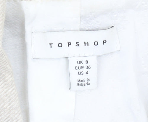 Topshop Women's Beige Double-Breasted Blazer UK 8