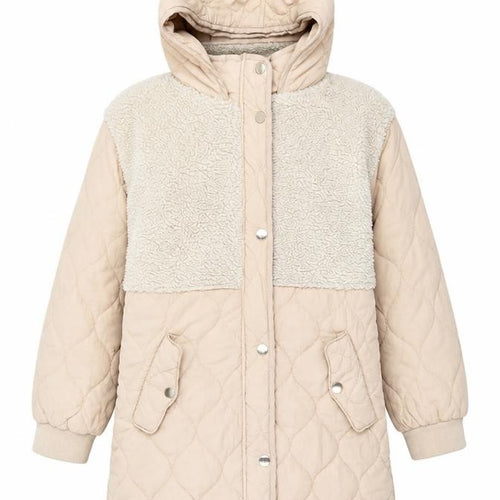 Next Girls Beige Hooded Puffer Jacket Size 9 Years Winter Coat
