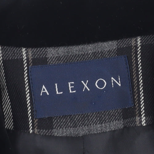 Alexon Women's Black Plaid Blazer 12 - Wool Tailored Jacket