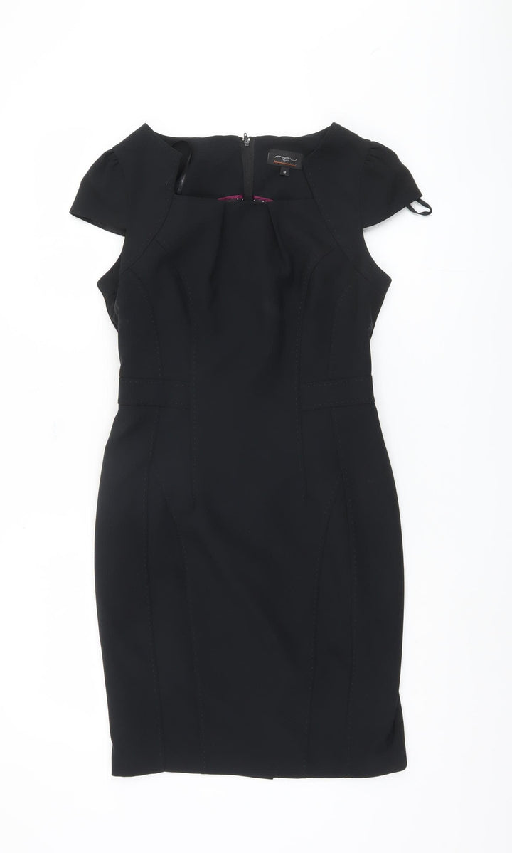 New Look Women's Black Sheath Dress, Size 10, Business Elegance