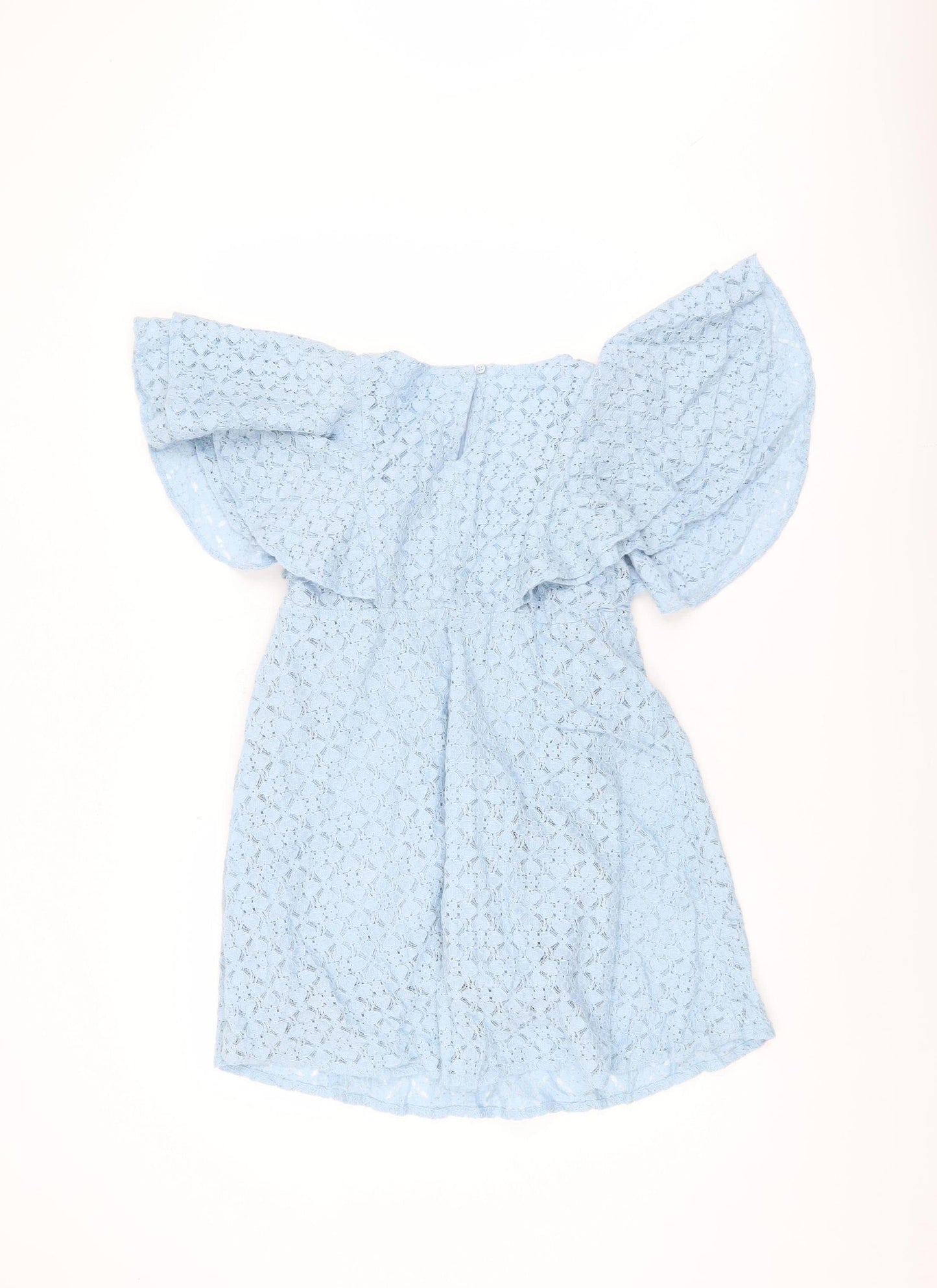 Next Girls Blue Lace Dress with Flutter Sleeves, 11 Years