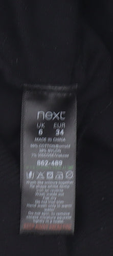 Next Women's Black Pullover Jumper, Size 6, Beaded Accent