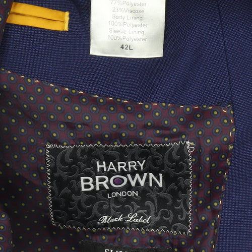 Harry Brown Men's Blue Slim Fit Blazer, 42L