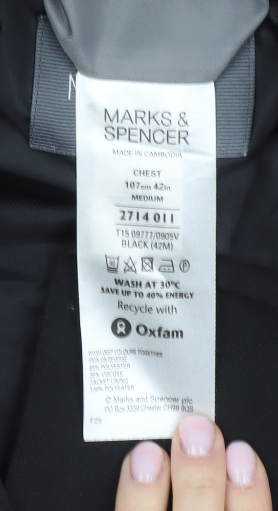 Marks and Spencer Men's Black Medium Suit Jacket