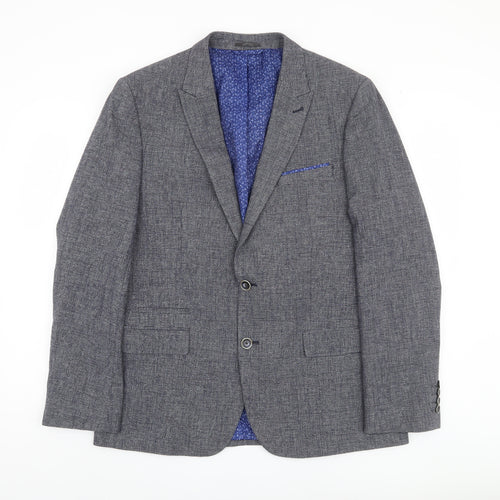 Marks and Spencer Men's Navy Check Blazer XL