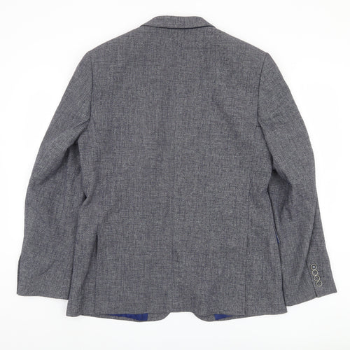 Marks and Spencer Men's Navy Check Blazer XL