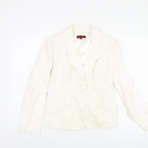 John Richmond Ivory Linen Blazer Women Size 10