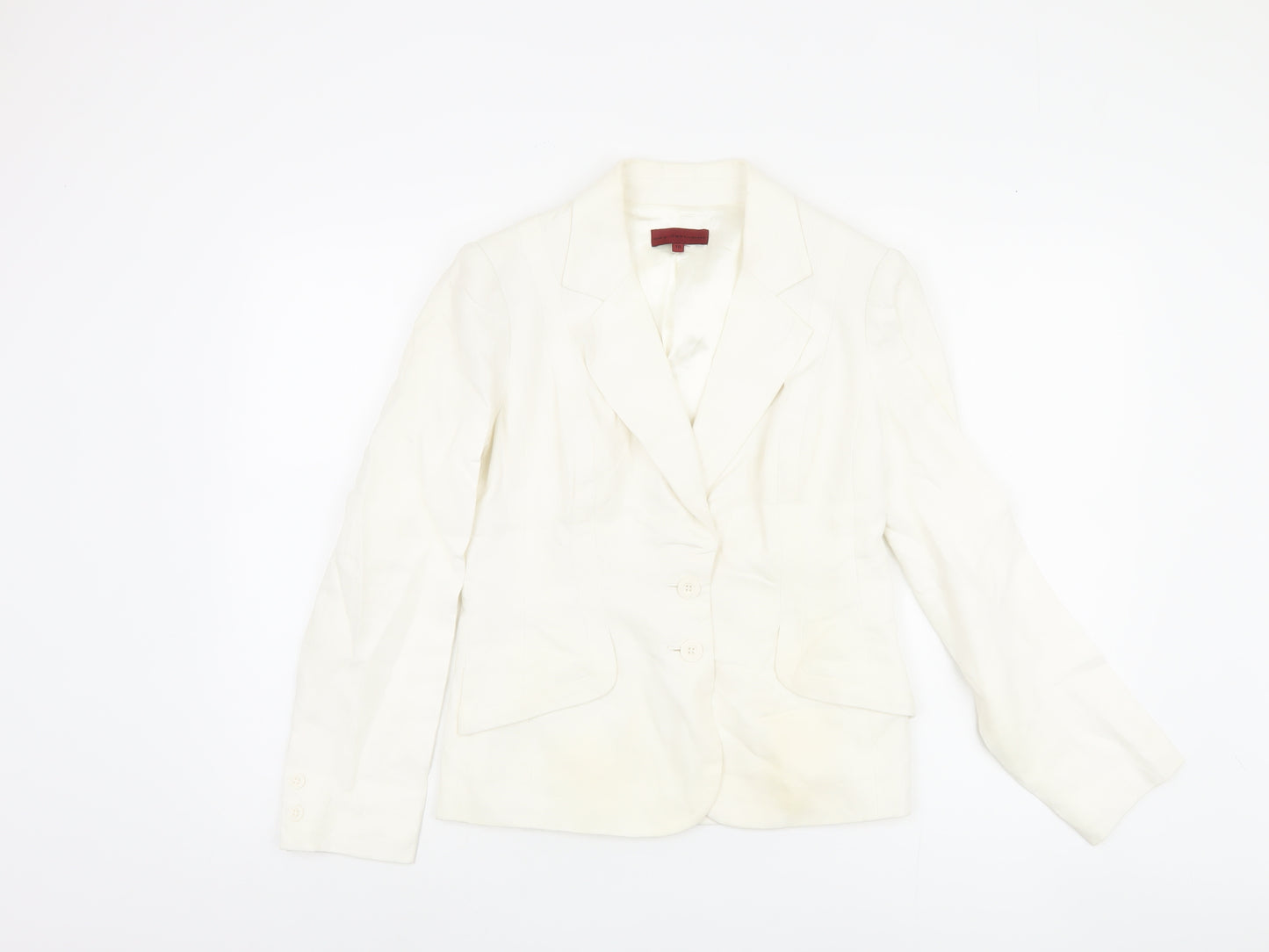 John Richmond Ivory Linen Blazer Women Size 10