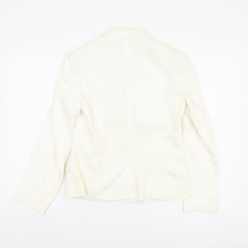 John Richmond Ivory Linen Blazer Women Size 10