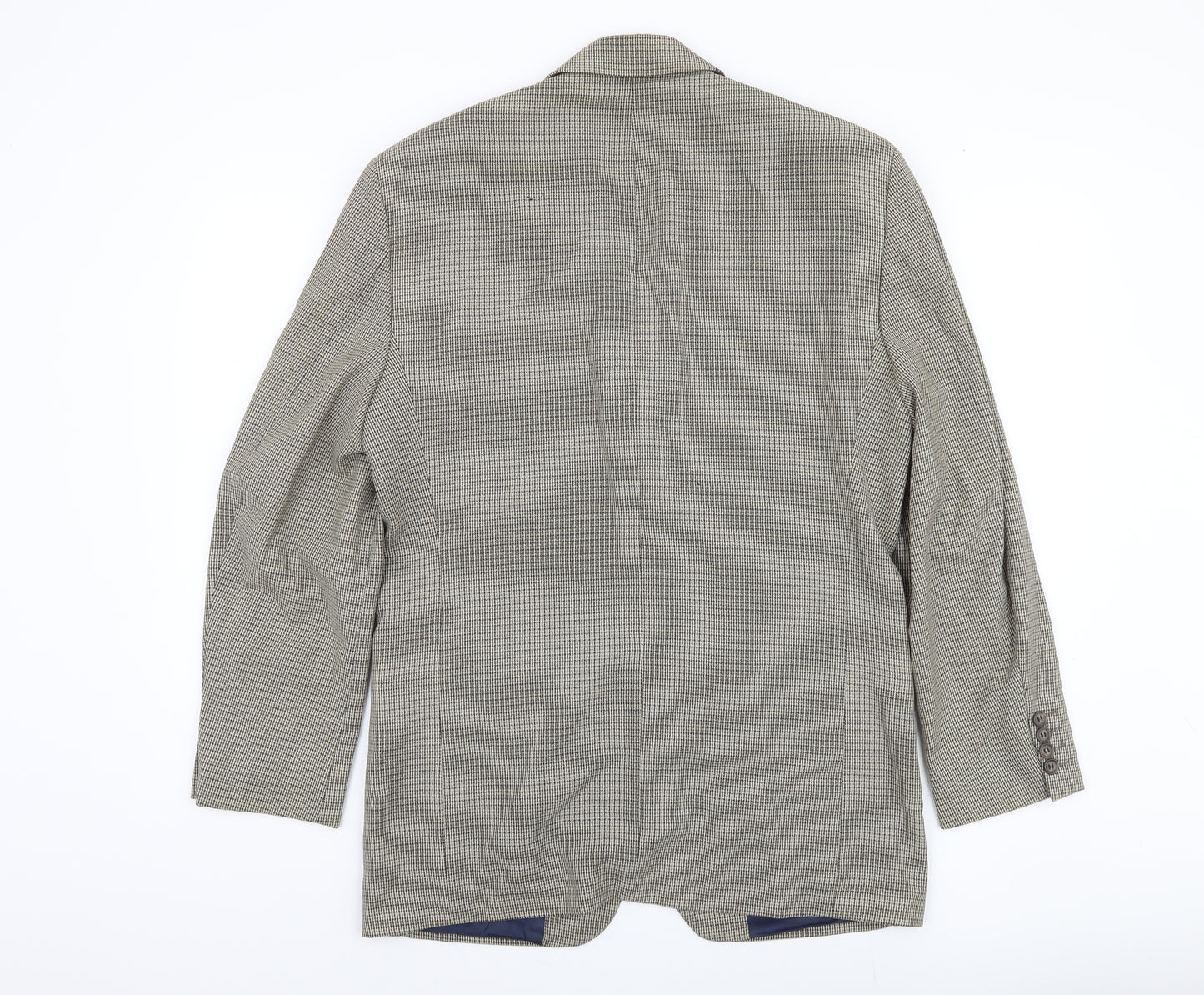 Blazer Men's Grey Check Wool Jacket Size 38R