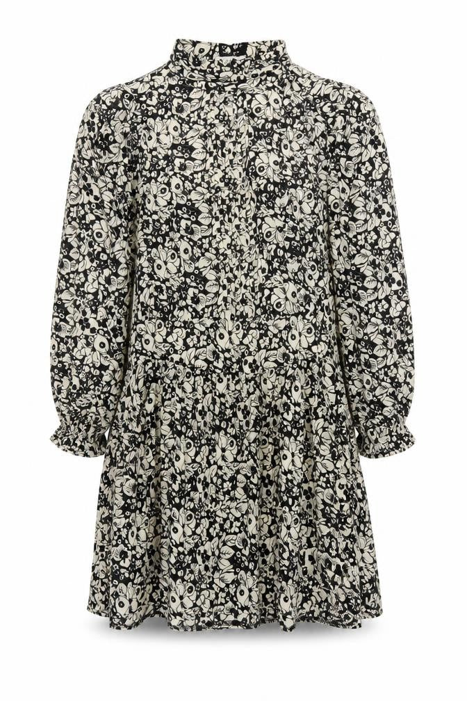 Topshop Women's Black Floral Shift Dress UK 12
