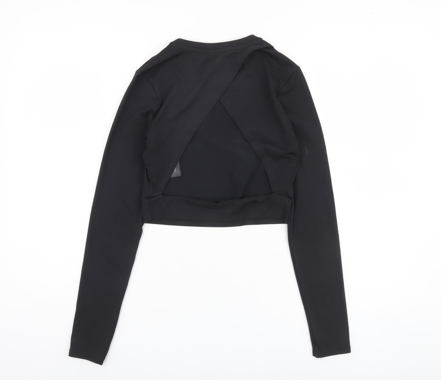 H&M Women's Black Cropped Long Sleeve Top Size 8