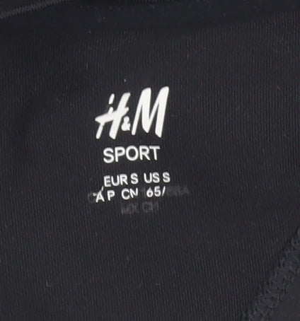 H&M Women's Black Cropped Long Sleeve Top Size 8