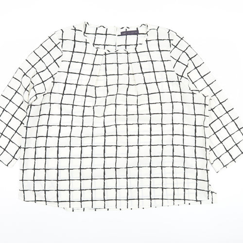 Marks and Spencer Women's White Check Blouse UK 20