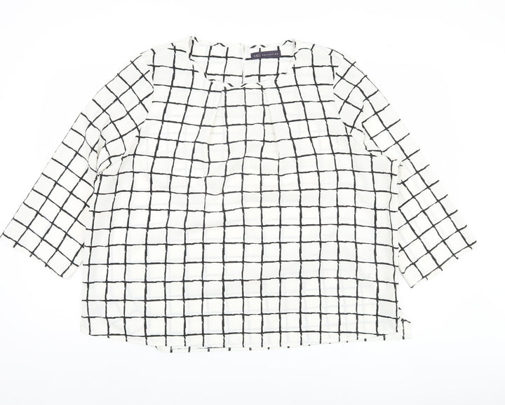 Marks and Spencer Women's White Check Blouse UK 20