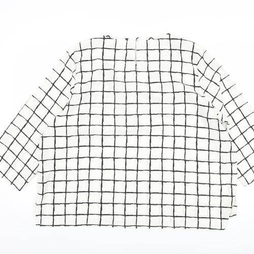 Marks and Spencer Women's White Check Blouse UK 20