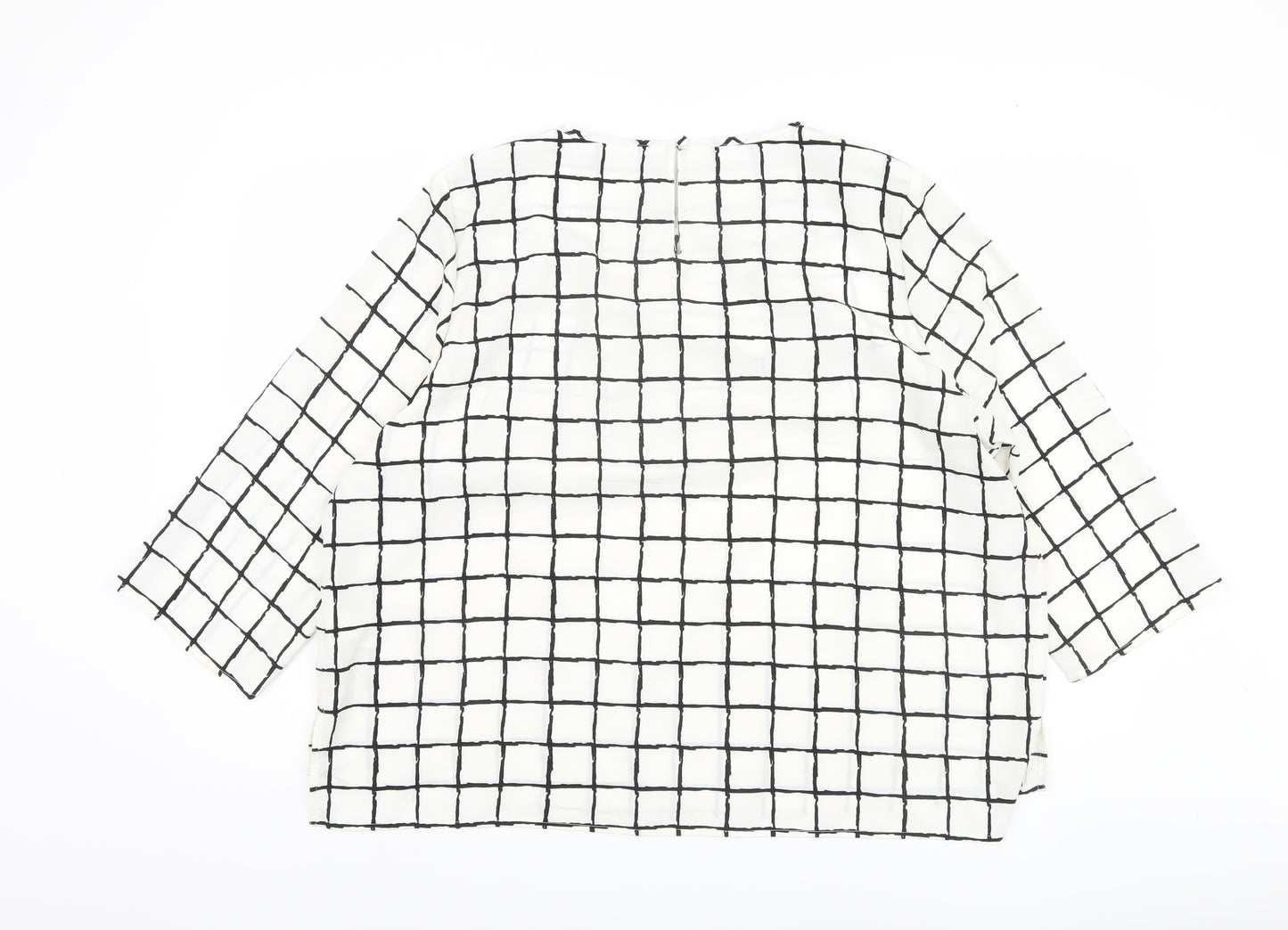 Marks and Spencer Women's White Check Blouse UK 20