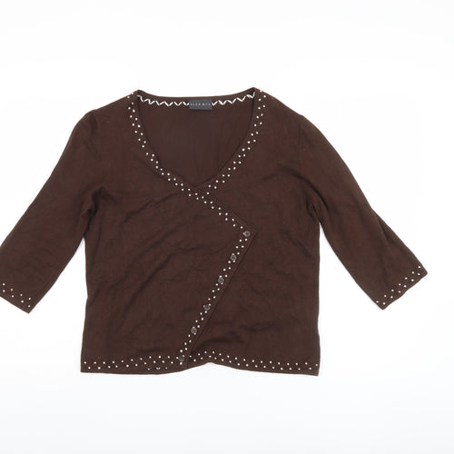 Alex & Co. Brown Women's V-Neck Cardigan Size 12