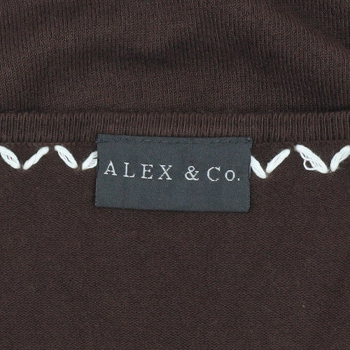 Alex & Co. Brown Women's V-Neck Cardigan Size 12