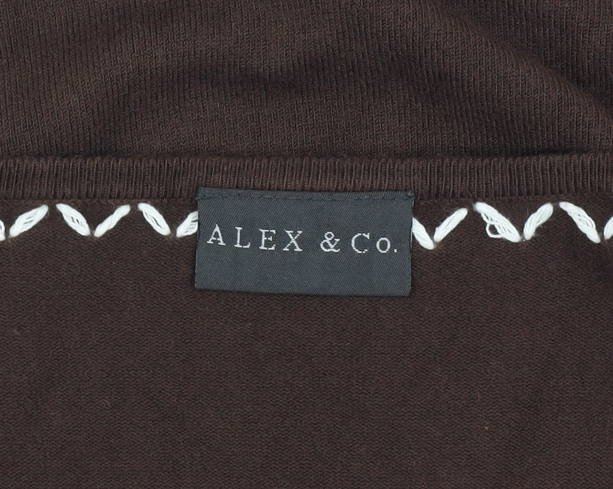 Alex & Co. Brown Women's V-Neck Cardigan Size 12