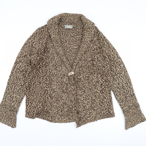 Wallis Women's Brown Cardigan M Button Accent