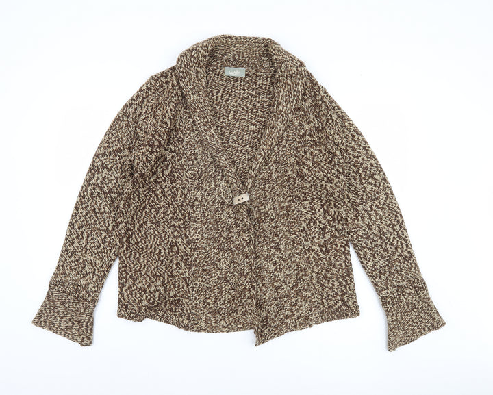 Wallis Women's Brown Cardigan M Button Accent