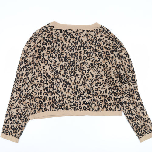 Whistles Women's Beige Animal Print Pullover M