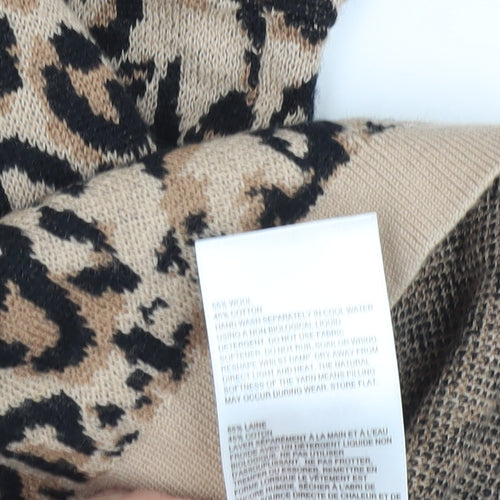Whistles Women's Beige Animal Print Pullover M
