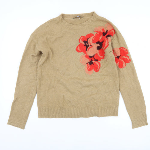 Dorothy Perkins Women's Beige Floral Pullover Jumper, UK 12