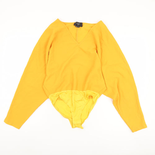 AX Paris Women's Yellow Bodysuit, Long Sleeve, Size S