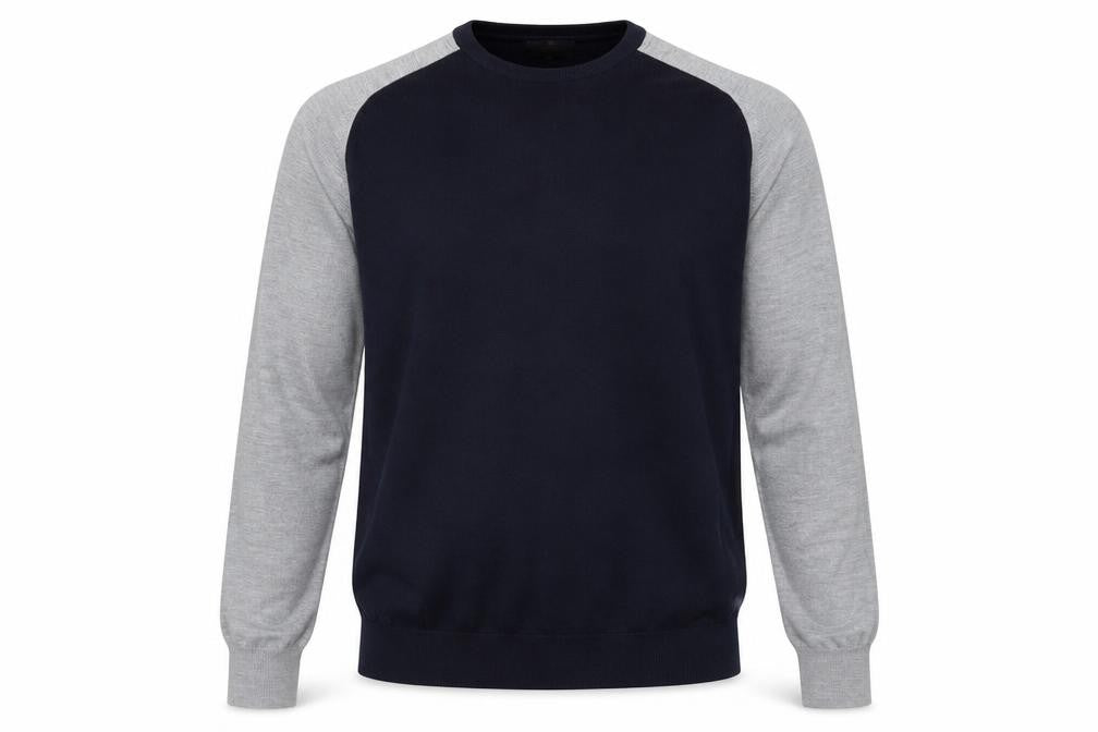 Front view of Simon Carter Men's Black and Grey XL jumper