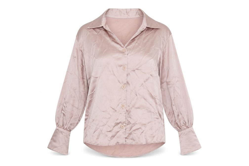 ASOS Design Women's Pink Button-Up Blouse, Size 8