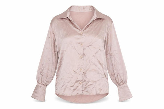 Front view of ASOS Design Women's Pink Button-Up Blouse, size 8