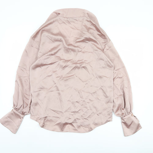 ASOS Design Women's Pink Button-Up Blouse, Size 8