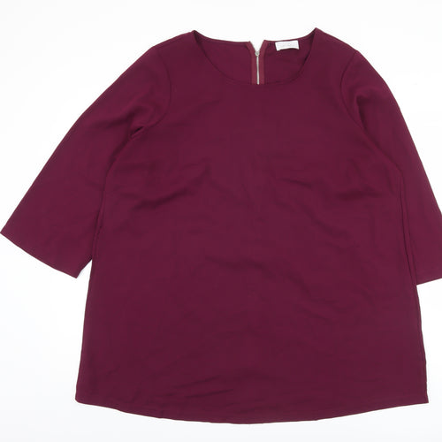 Yours Women's Purple 3/4 Sleeve Top, Size 20