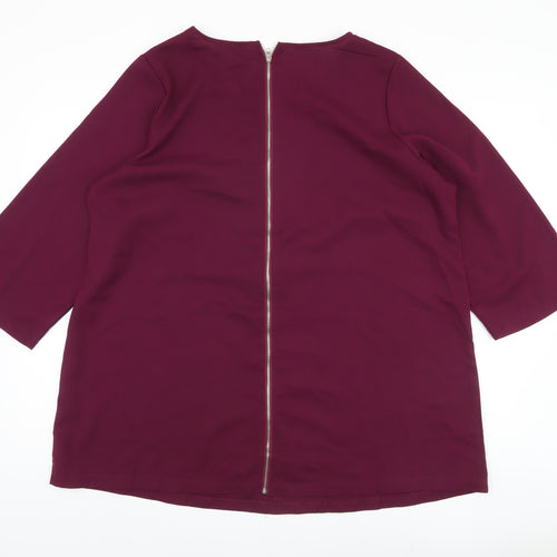Yours Women's Purple 3/4 Sleeve Top, Size 20