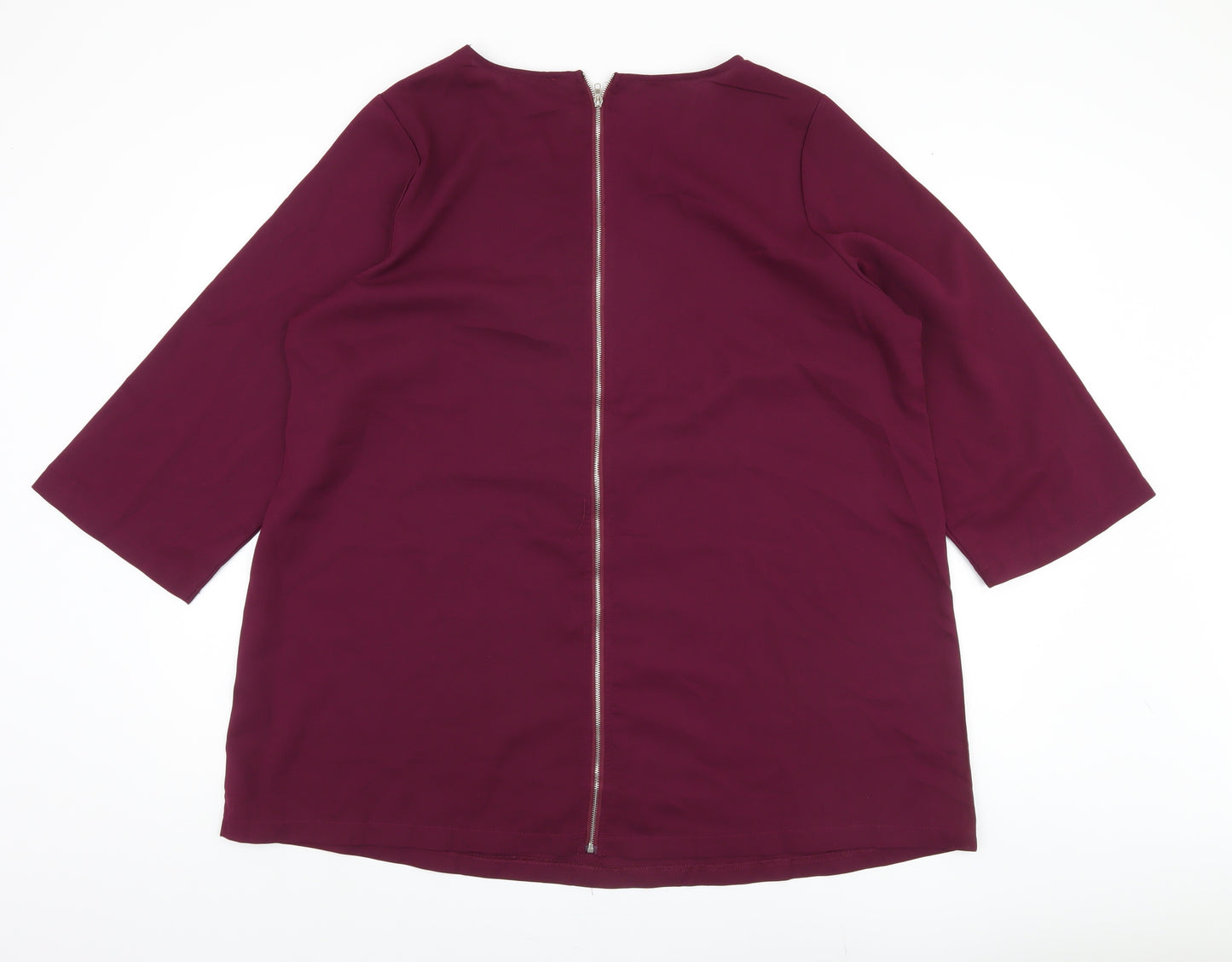 Yours Women's Purple 3/4 Sleeve Top, Size 20