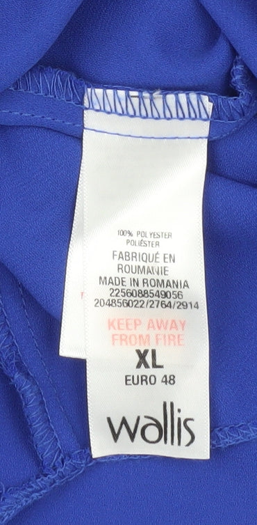 Wallis Blue Beaded 3/4 Sleeve Blouse Women Size 20