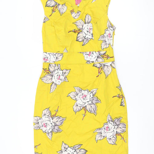 Joules Women's Yellow Floral Dress Size 10