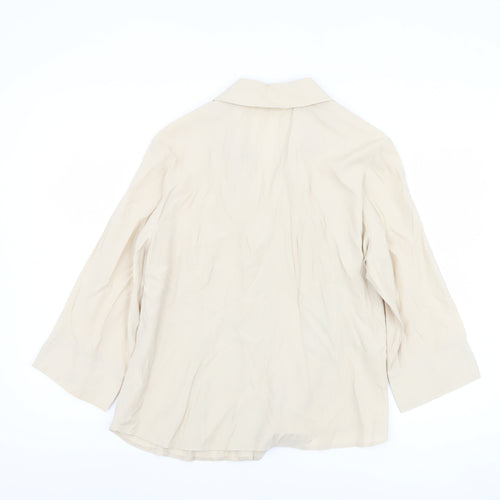 BHS Women's Beige Button-Up Shirt Size 20