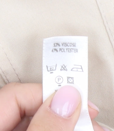 BHS Women's Beige Button-Up Shirt Size 20