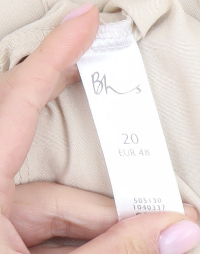BHS Women's Beige Button-Up Shirt Size 20