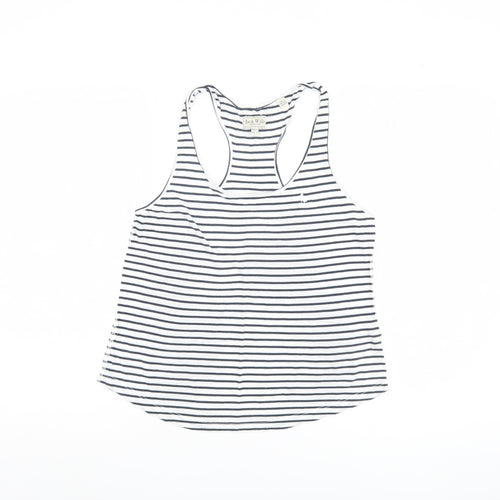 Jack Wills Women's White Striped Tank Top Size 6