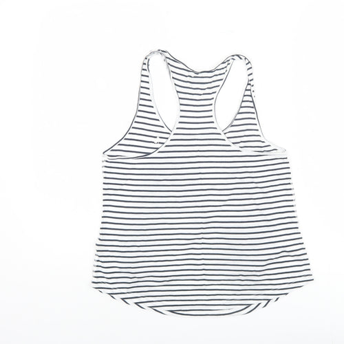 Jack Wills Women's White Striped Tank Top Size 6
