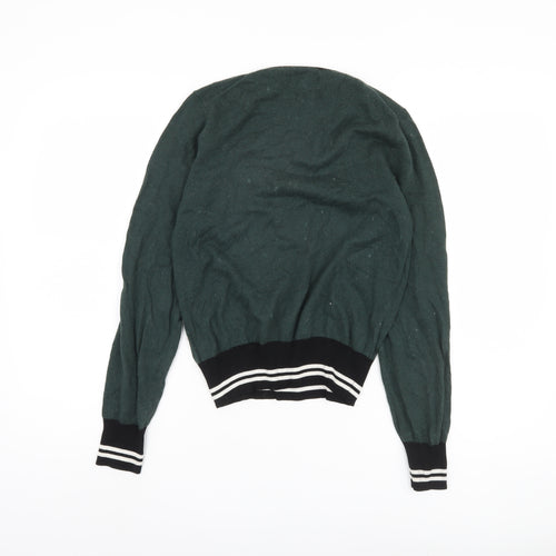 Jack Wills Women's Green Crew Neck Pullover Jumper Size 12