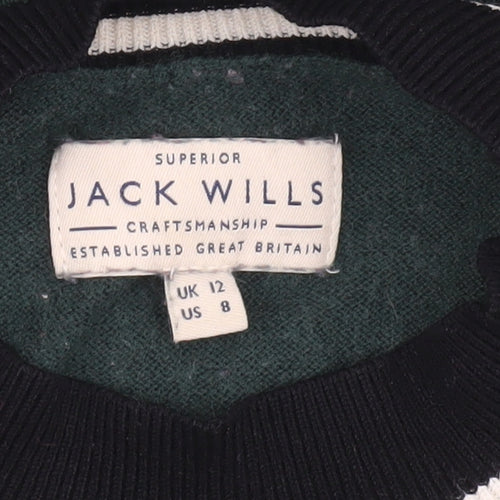Jack Wills Women's Green Crew Neck Pullover Jumper Size 12