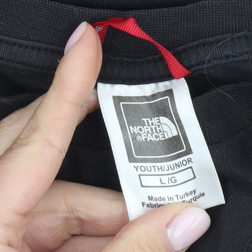 The North Face Boys Black L T-Shirt with Logo