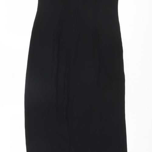 Wallis Black Midi Bodycon Dress, Size 8